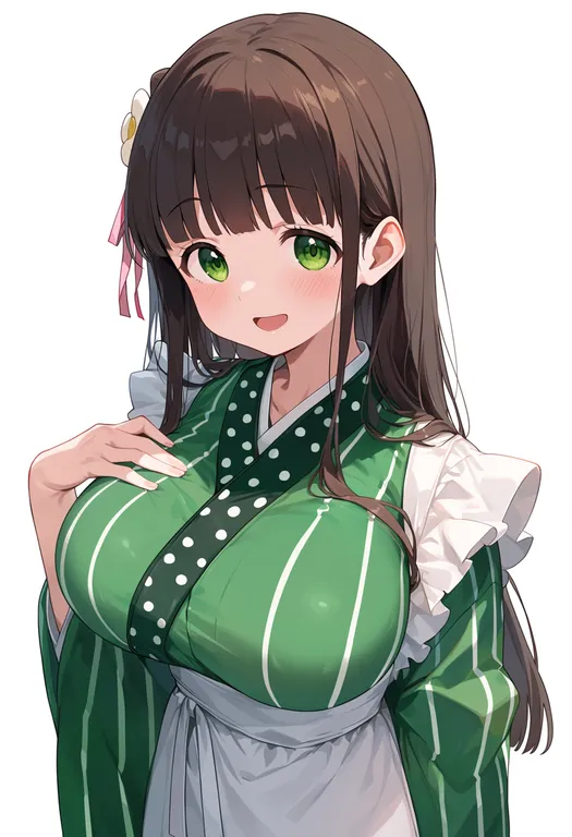 masterpiece, best quality, score_7, safe, ujimatsu chiya, solo, upper body, simple background — by k3scat, made with ComfyUI