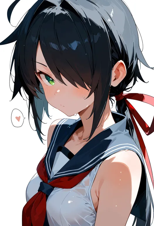 masterpiece, best quality, score_7, safe, kako (kancolle), solo, upper body, simple background — by k3scat, made with ComfyUI