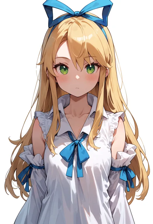 masterpiece, best quality, score_7, safe, flonne, solo, upper body, simple background — by k3scat, made with ComfyUI