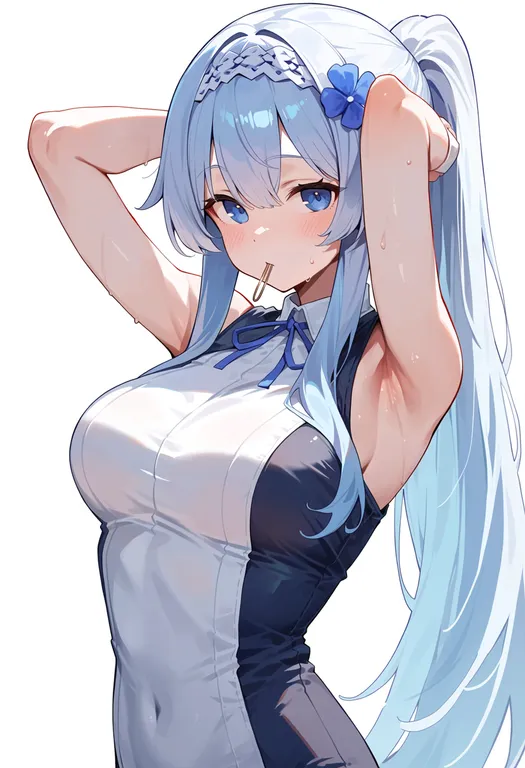 masterpiece, best quality, score_7, safe, nobeta, solo, upper body, simple background — by k3scat, made with ComfyUI