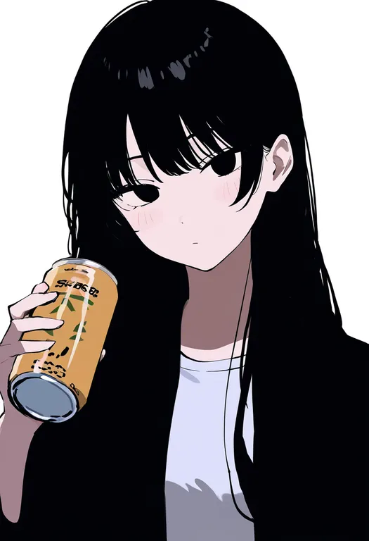 masterpiece, best quality, newest, absurdres, highres, safe, drink_can, 1girl, solo, simple_background — by k3scat, made with ComfyUI