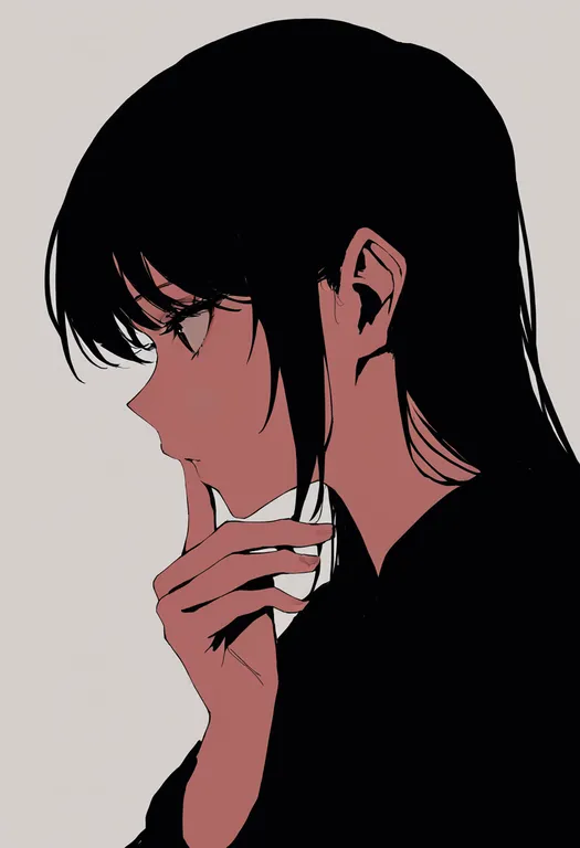 masterpiece, best quality, newest, absurdres, highres, safe, grabbing_another's_chin, 1girl, solo, simple_background — by k3scat, made with ComfyUI