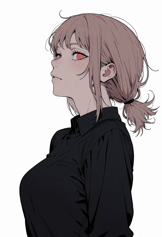 masterpiece, best quality, score_7, safe, fami (chainsaw man), chainsaw man, solo, upper body, simple background — by k3scat, made with ComfyUI