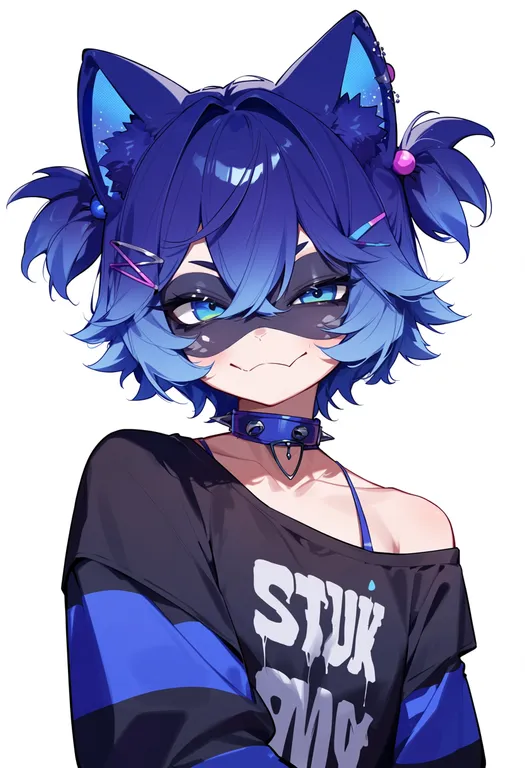 masterpiece, best quality, score_7, safe, snuffy (vtuber), solo, upper body, simple background — by k3scat, made with ComfyUI