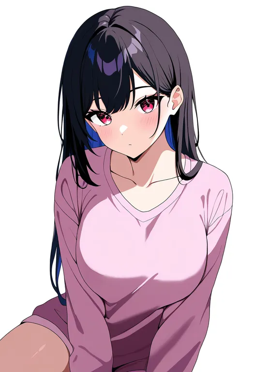 masterpiece, best quality, newest, absurdres, highres, safe, loungewear, 1girl, solo, simple_background — by k3scat, made with ComfyUI