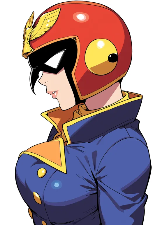 masterpiece, best quality, score_7, safe, captain falcon, solo, upper body, simple background — by k3scat, made with ComfyUI