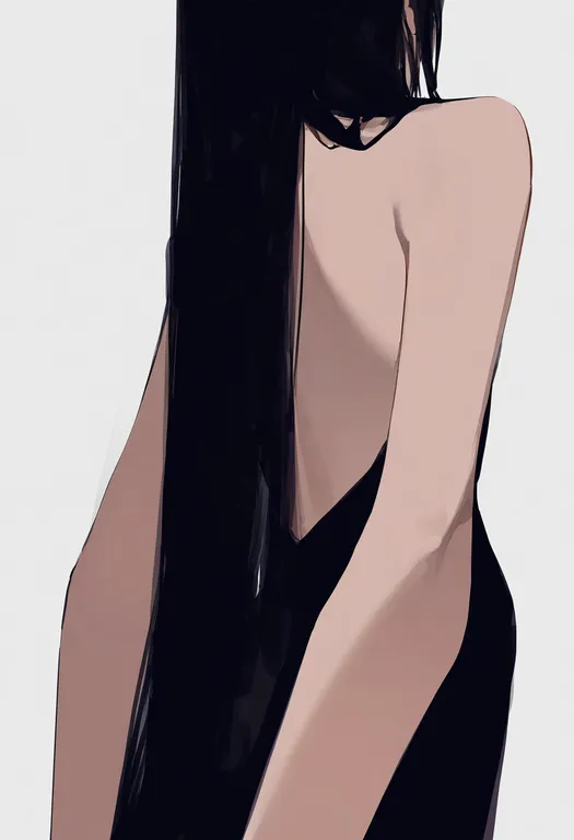 masterpiece, best quality, newest, absurdres, highres, safe, backless_dress, 1girl, solo, simple_background — by k3scat, made with ComfyUI