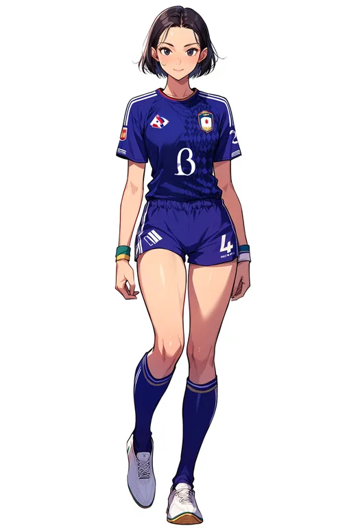 masterpiece, best quality, score_7, safe, 2002 fifa world cup, solo, full body, simple background — by k3scat, made with ComfyUI