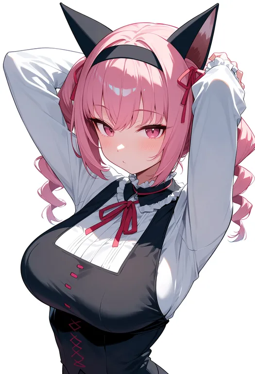 masterpiece, best quality, score_7, safe, akiha rumiho, solo, upper body, simple background — by k3scat, made with ComfyUI