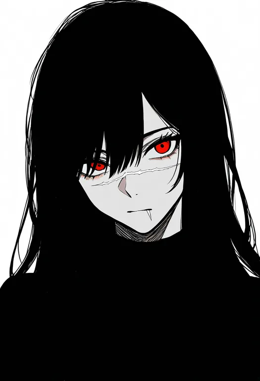 masterpiece, best quality, newest, absurdres, highres, safe, scar_on_mouth, 1girl, solo, simple_background — by k3scat, made with ComfyUI