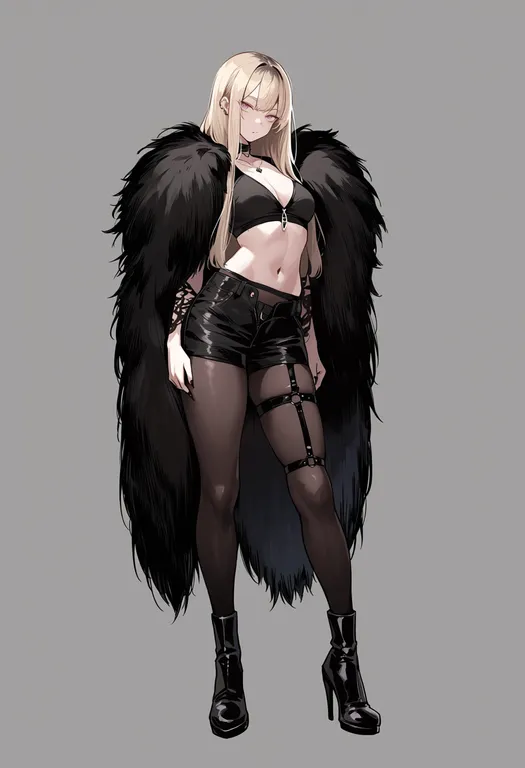 masterpiece, best quality, score_7, safe, fur cape, 1girl, solo, simple background — by k3scat, made with ComfyUI