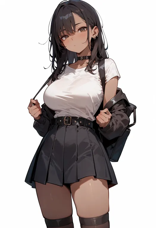 masterpiece, best quality, score_7, safe, pinned, 1girl, solo, simple background — by k3scat, made with ComfyUI
