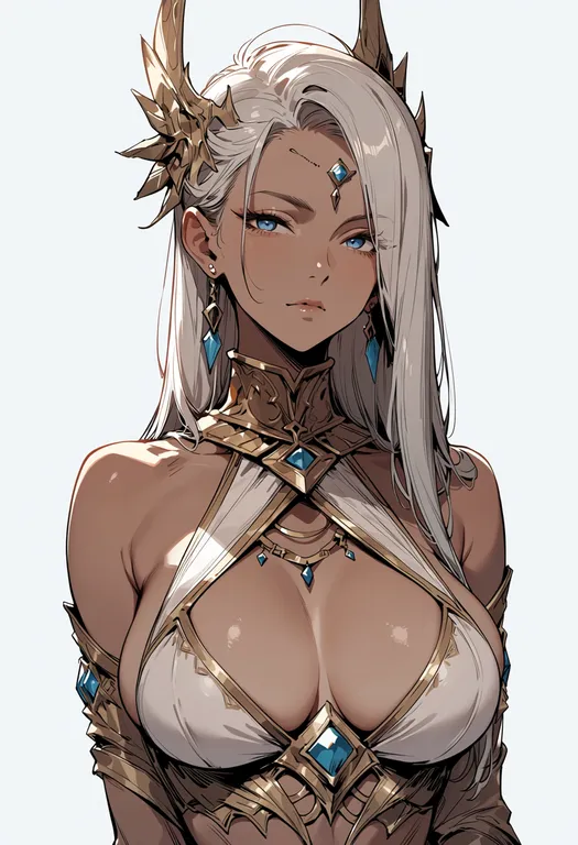 masterpiece, best quality, score_7, safe, set (mythology), mythology, solo, upper body, simple background — by k3scat, made with ComfyUI