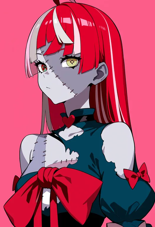 masterpiece, best quality, score_7, safe, kureiji ollie, solo, upper body, simple background — by k3scat, made with ComfyUI