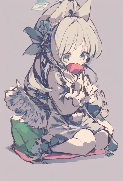 masterpiece, best quality, general, cushion, 1girl, solo, simple background — by k3scat, made with ComfyUI