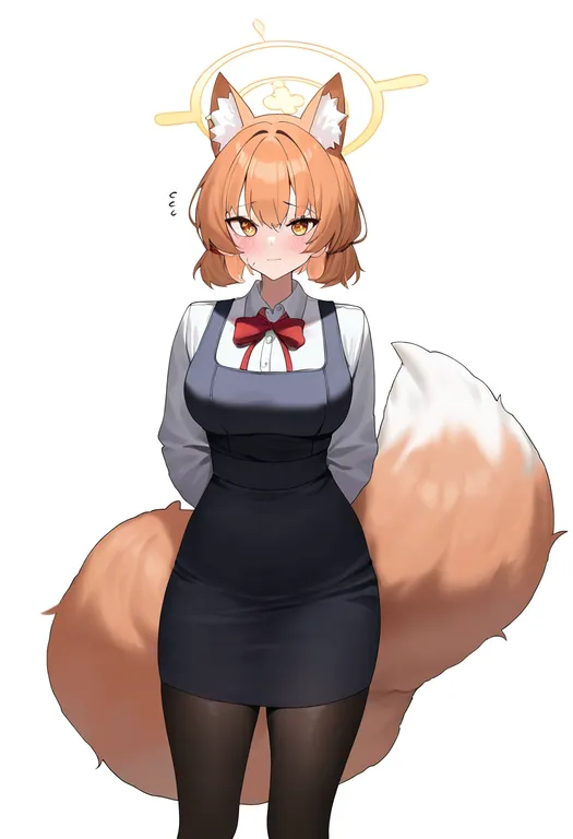 masterpiece, best quality, newest, absurdres, highres, safe, fluffy_tail, 1girl, solo, simple_background — by k3scat, made with ComfyUI