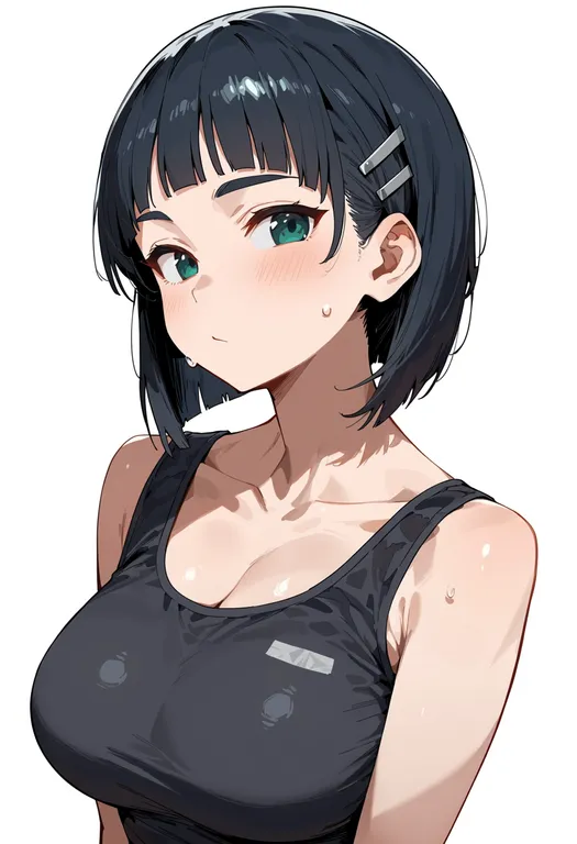 masterpiece, best quality, score_7, safe, kirigaya suguha, solo, upper body, simple background — by k3scat, made with ComfyUI