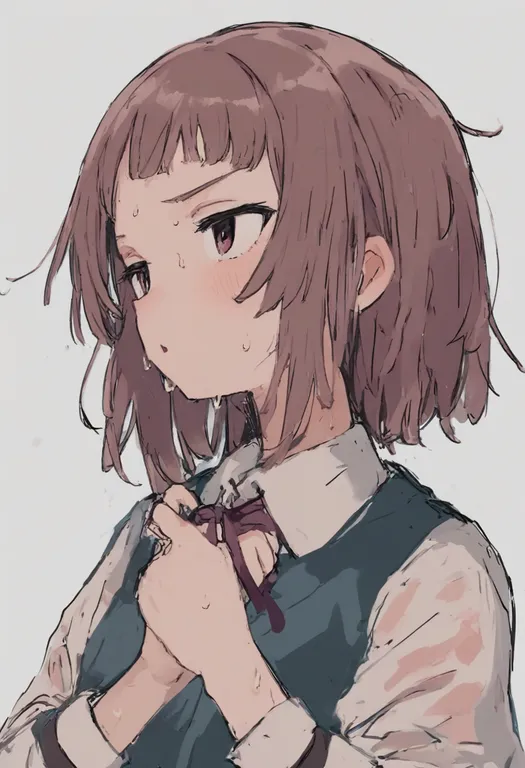 masterpiece, best quality, general, very sweaty, 1girl, solo, simple background — by k3scat, made with ComfyUI