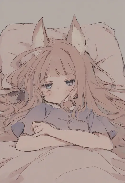 masterpiece, best quality, general, under covers, 1girl, solo, simple background — by k3scat, made with ComfyUI