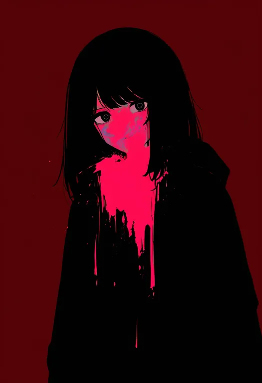 masterpiece, best quality, newest, absurdres, highres, safe, colored_blood, 1girl, solo, simple_background — by k3scat, made with ComfyUI