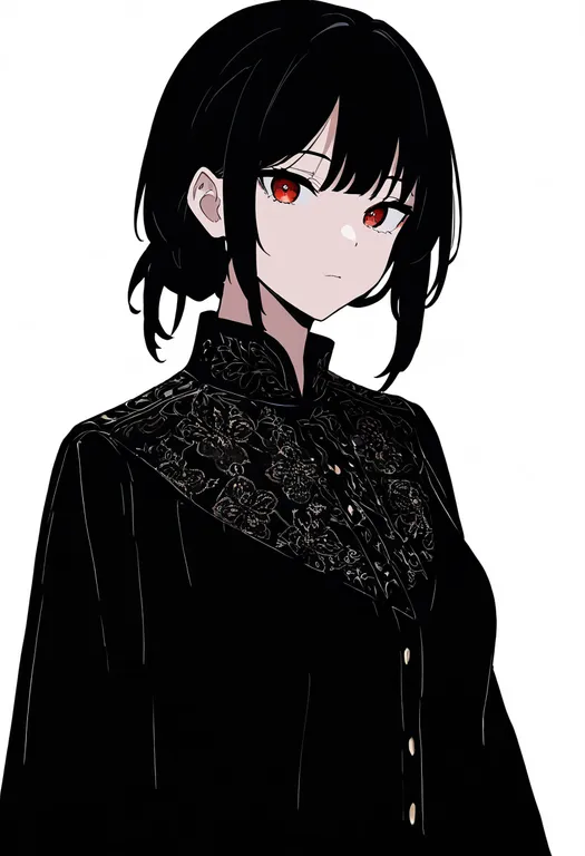 masterpiece, best quality, newest, absurdres, highres, safe, embroidery, 1girl, solo, simple_background — by k3scat, made with ComfyUI