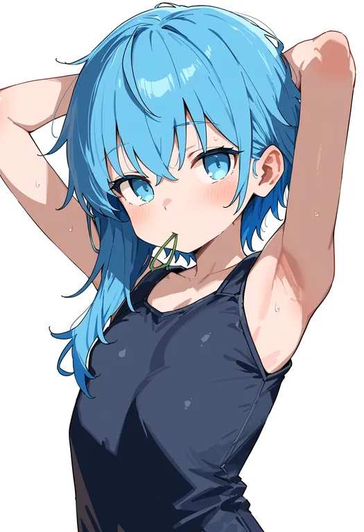 masterpiece, best quality, score_7, safe, minazuki (kancolle), solo, upper body, simple background — by k3scat, made with ComfyUI