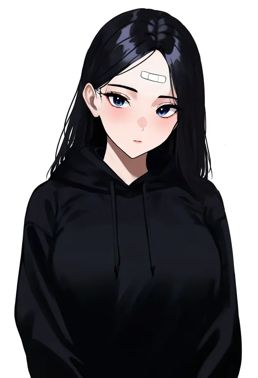 masterpiece, best quality, newest, absurdres, highres, safe, bandaid_on_forehead, 1girl, solo, simple_background — by k3scat, made with ComfyUI
