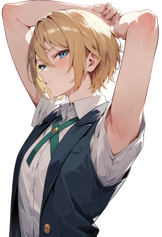 masterpiece, best quality, score_7, safe, togami byakuya, solo, upper body, simple background — by k3scat, made with ComfyUI