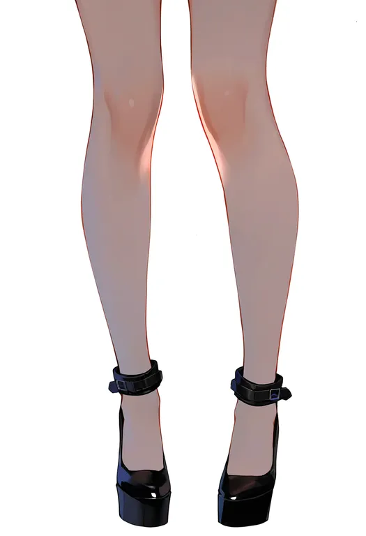 masterpiece, best quality, newest, absurdres, highres, safe, ankle_cuffs, 1girl, solo, simple_background — by k3scat, made with ComfyUI