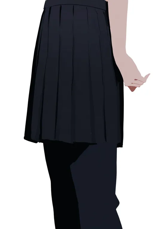 masterpiece, best quality, newest, absurdres, highres, safe, pants_under_skirt, 1girl, solo, simple_background — by k3scat, made with ComfyUI