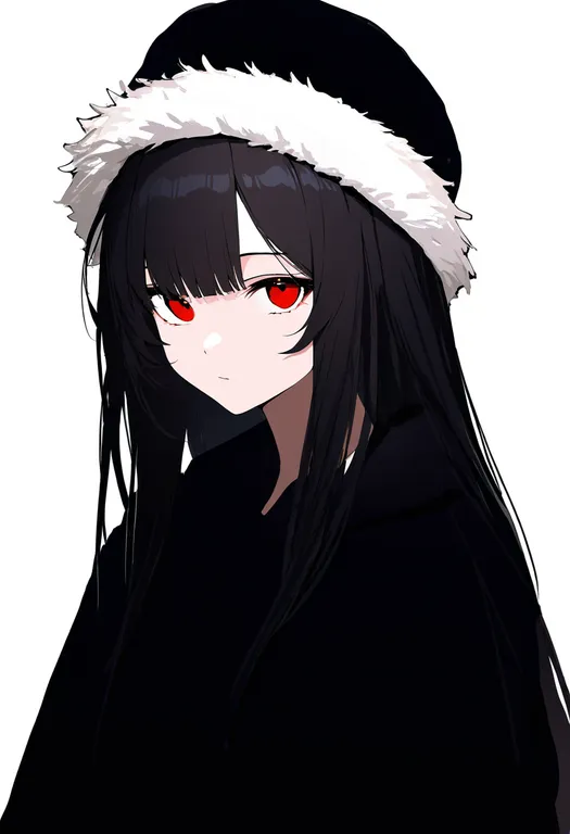 masterpiece, best quality, newest, absurdres, highres, safe, fur-trimmed_headwear, 1girl, solo, simple_background — by k3scat, made with ComfyUI