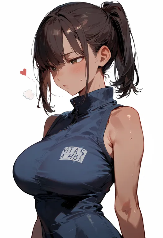 masterpiece, best quality, score_7, safe, chou-10cm-hou-chan (akizuki's), solo, upper body, simple background — by k3scat, made with ComfyUI