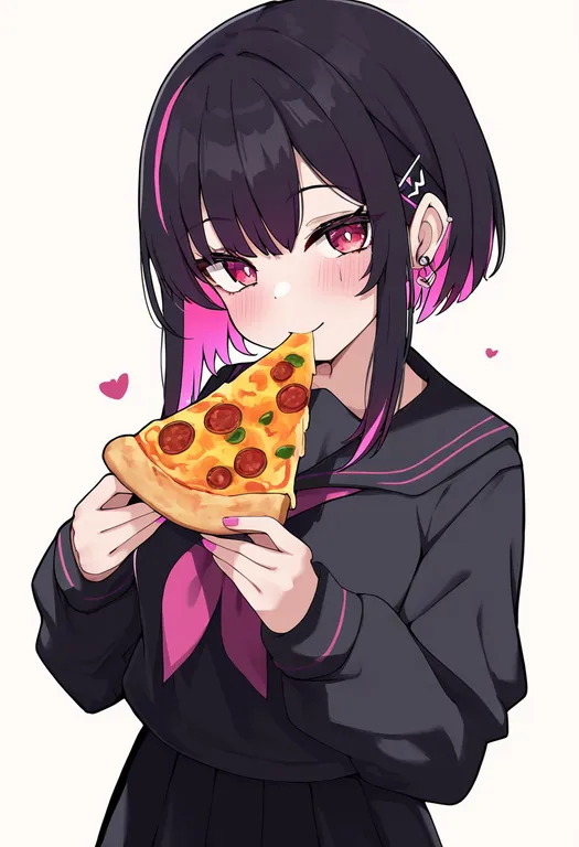 masterpiece, best quality, newest, absurdres, highres, safe, pizza-la, solo, simple_background — by k3scat, made with ComfyUI