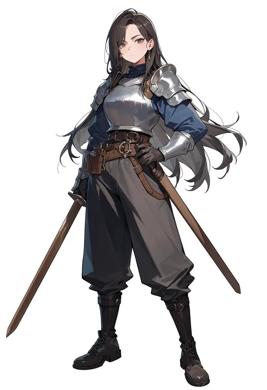 masterpiece, best quality, score_7, safe, wooden sword, 1girl, solo, simple background — by k3scat, made with ComfyUI