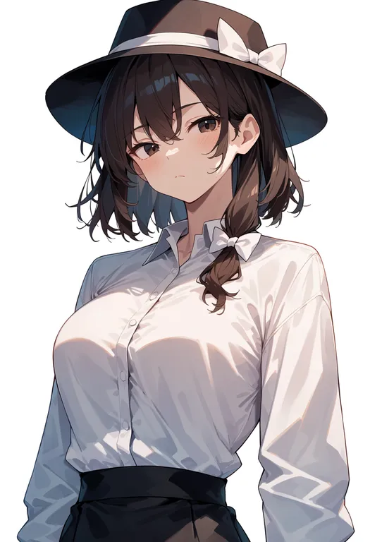masterpiece, best quality, score_7, safe, usami renko, touhou, solo, upper body, simple background — by k3scat, made with ComfyUI