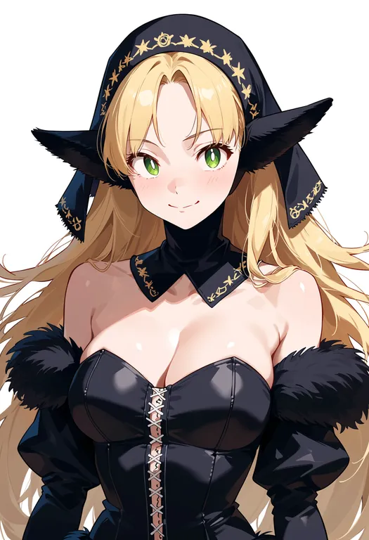 masterpiece, best quality, score_7, safe, marcille donato (lord), solo, upper body, simple background — by k3scat, made with ComfyUI