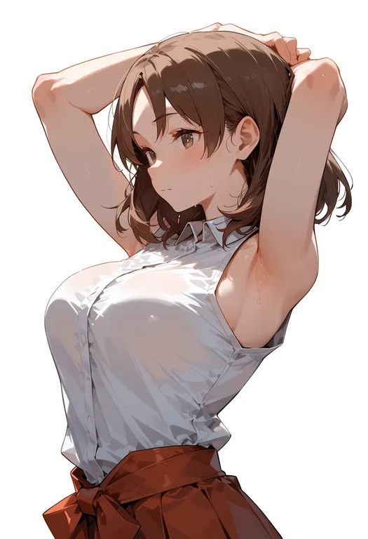 masterpiece, best quality, score_7, safe, chiyoda (kancolle), solo, upper body, simple background — by k3scat, made with ComfyUI