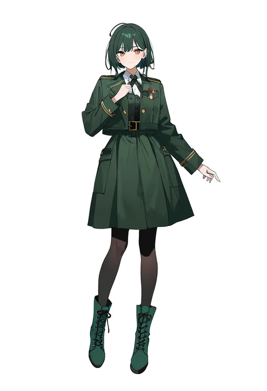 masterpiece, best quality, newest, absurdres, highres, safe, green_boots, 1girl, solo, simple_background — by k3scat, made with ComfyUI