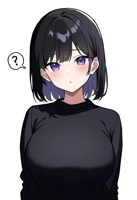 masterpiece, best quality, newest, absurdres, highres, safe, spoken_expression, 1girl, solo, simple_background — by k3scat, made with ComfyUI