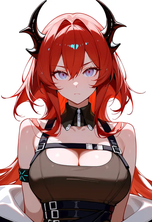 masterpiece, best quality, score_7, safe, surtr (arknights), arknights, solo, upper body, simple background — by k3scat, made with ComfyUI
