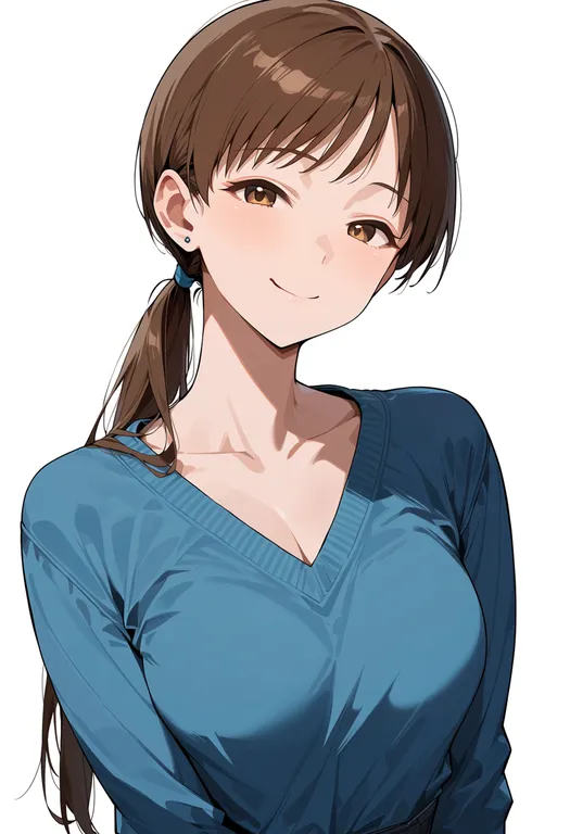 masterpiece, best quality, score_7, safe, nitta minami, solo, upper body, simple background — by k3scat, made with ComfyUI