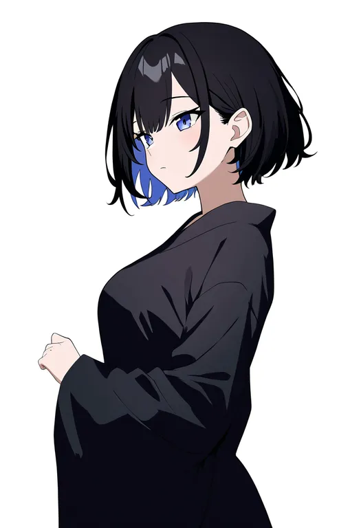 masterpiece, best quality, newest, absurdres, highres, safe, shiroki_majo, solo, simple_background — by k3scat, made with ComfyUI