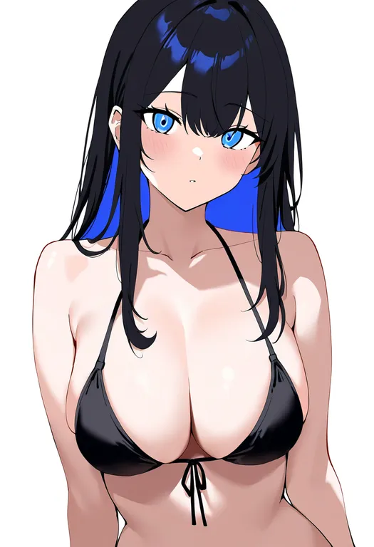masterpiece, best quality, newest, absurdres, highres, safe, front-tie_bikini_top, 1girl, solo, simple_background — by k3scat, made with ComfyUI
