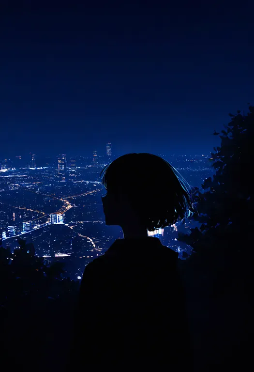 masterpiece, best quality, newest, absurdres, highres, safe, city_lights, 1girl, solo, simple_background — by k3scat, made with ComfyUI