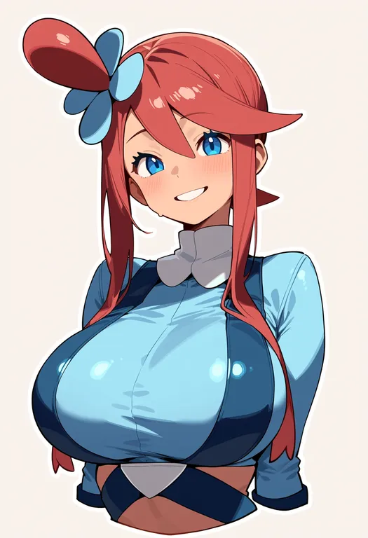 masterpiece, best quality, score_7, safe, skyla (pokemon), pokemon, solo, upper body, simple background — by k3scat, made with ComfyUI