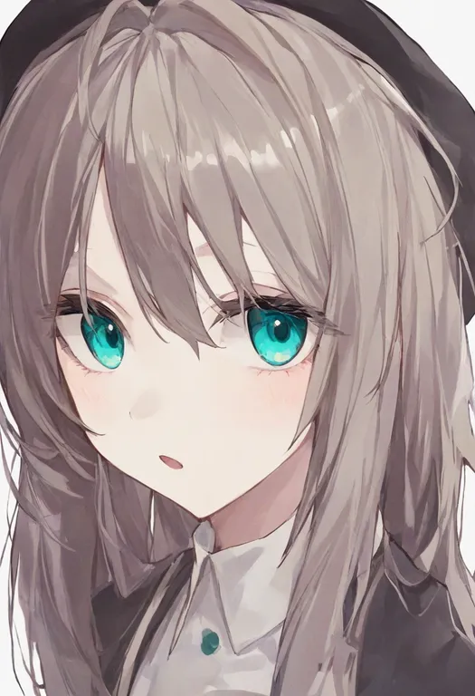 masterpiece, best quality, general, aqua eyes, 1girl, solo, portrait, simple background — by k3scat, made with ComfyUI