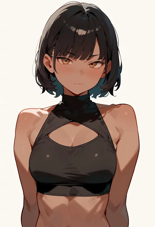 masterpiece, best quality, score_7, safe, nori (seaweed), 1girl, solo, upper body, simple background — by k3scat, made with ComfyUI