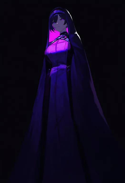 masterpiece, best quality, newest, absurdres, highres, safe, purple_tabard, 1girl, solo, simple_background — by k3scat, made with ComfyUI