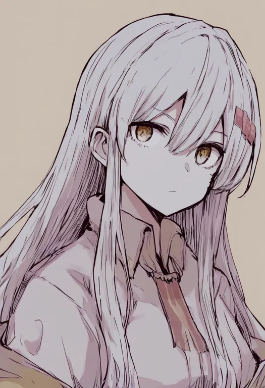 masterpiece, best quality, general, sideburns, 1girl, solo, simple background — by k3scat, made with ComfyUI