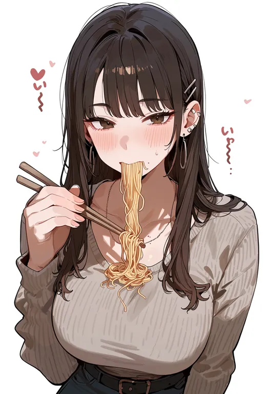 masterpiece, best quality, score_7, safe, noodles, 1girl, solo, upper body, simple background — by k3scat, made with ComfyUI
